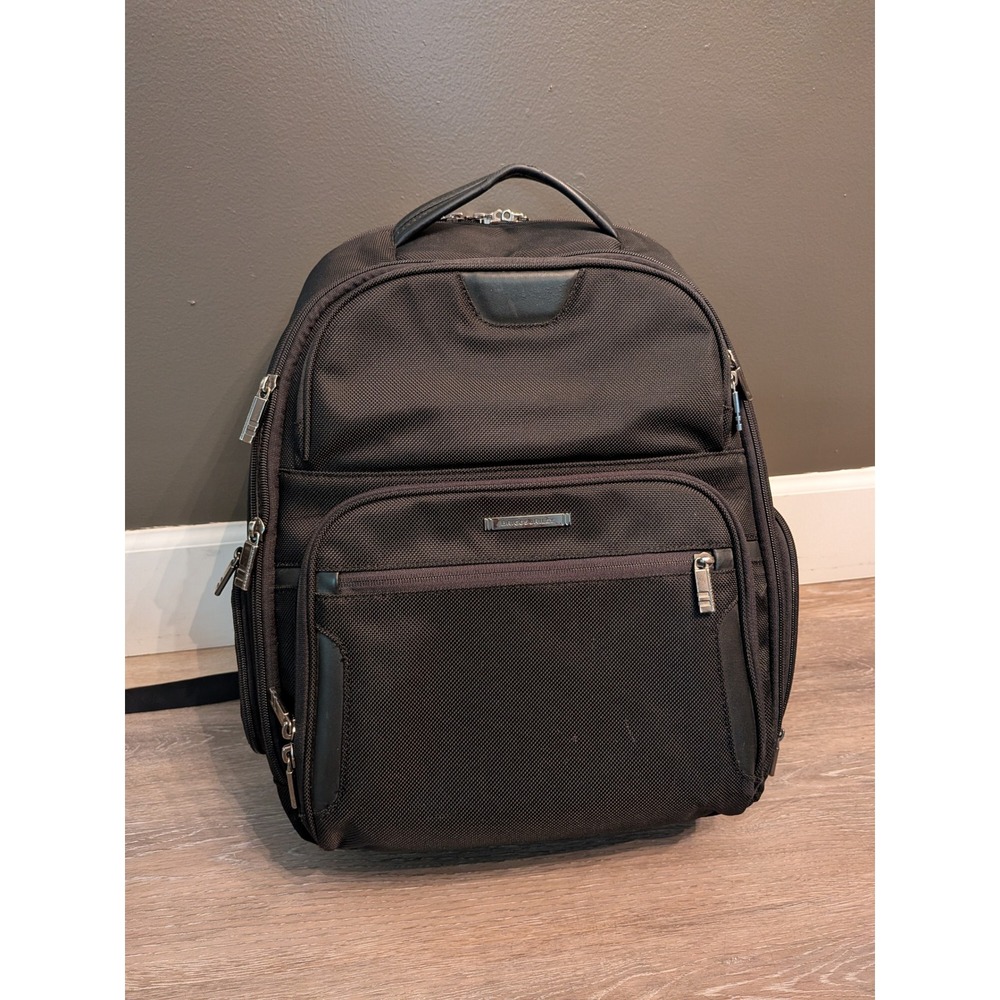 Briggs & Riley Black Ballistic Nylon Checkpoint Friendly Laptop Travel Backpack